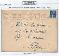 Algérie - Oblitération - Lettre - Cartas & Documentos