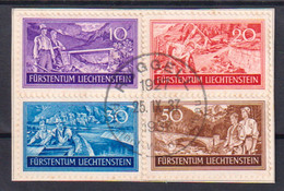 Liechtenstein 1937: Rheinnot-Wiederaufbau (1927-1937) Zu 122-125 Mi 152-155 Yv 137-140 Mit Sonder-o RUGGELL 26.IX.37 - Usati