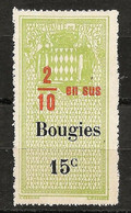 TIMBRES FISCAUX DE MONACO BOUGIES  N°5  2/ En Sus Sur 15 C Vert Jaune  Cote Y Et T 2022  55 €; - Fiscale Zegels