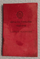Albania Republica Popullore E Shqiperise - ID Card 1949 - Documents Historiques