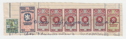 Bulgaria 1940s Rare 500 Leva Fiscal Revenue Stamp On Piece Fragment Document Cut (1189) - Official Stamps