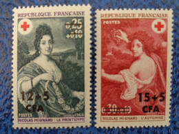 REUNION 1968 Y&T N° 381 & 382 **  - CROIX ROUGE , TABLEAUS DE NICOLAS MIGNARD - Unused Stamps