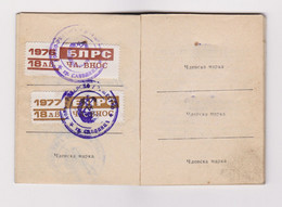 Bulgaria Bulgarian 1976/77 Hunting Permit Ticket ID Booklet W/Rare Fiscal Revenues Stamps (34224) - Cartas & Documentos