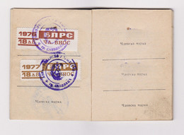 Bulgaria Bulgarian 1976/77 Hunting Permit Ticket ID Booklet W/Rare Fiscal Revenues Stamps (34224) - Storia Postale