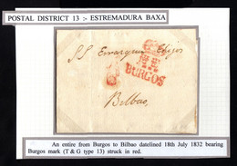 S2499-SPAIN-ESPAÑA-PRE-PHILATELIC LETTER BURGOS To BILBAO 1832.Carta PREFILATELICA.Lettre ESPAGNE - ...-1850 Prefilatelia