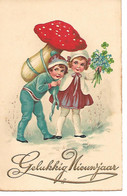 Champignon, Funghi, Pilze, Mushroom, Children, Enfants, Kinder, Figli, Forget-me-not, Snow, Myosotis - Nieuwjaar