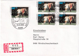 Germany 1988 Registered Cover : Football Soccer Fussball Calcio; UEFA Euro 88 Germany; Tennis; Bonn Cancellation - Other