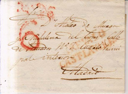 Año 1830 Prefilatelia Carta Marcas Carta Roja Arevalo Cast. La Vieja Y Porteo 6 - ...-1850 Prephilately