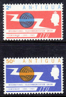 ANTIGUA - 1965 ITU INTERNATIONAL TELECOMMUNICATIONS SET (2) FINE MNH ** SG 166-167 - 1960-1981 Interne Autonomie