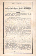Image Pieuse - Avis De Décès - Reste In Peace RIP - Jeanne Aurélie Crabeck - Mars 1883 Mai1898 - Couillet - Santini