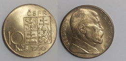 Czechoslovakia - 10 Krona 1990 AUNC / XF Masaryk Comm. Lemberg-Zp - Tschechoslowakei