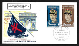 NOUVELLES HEBRIDES  FDC   Hommage Au Général DE GAULLE 1971 - Lettres & Documents