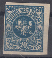 Lithuania Litauen 1920 Mi#62 B, Mint Hinged - Lithuania