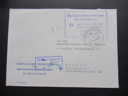 DDR Dienst 1971 ZKD Beleg Bezirkskrankenanstalten Abt. Frauenkliniken Meiningen Mit Viol. Stempel Richtige Anschrift... - Otros & Sin Clasificación