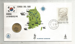 Lettre, KOREA , SEOUL C.P.O , 1984 + Monnaie ,currency : 10 Won , 1983, Filagrano Numicover, Pape,  Frais Fr 1.95 E - Corea Del Sur