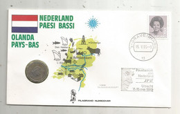 Lettre, NEDERLAND, GRAVENHAGE,1985+ Monnaie,currency, 25 CENT , 1971, Filagrano Numicover, Pape,  Frais Fr 1.95 E - Poststempel