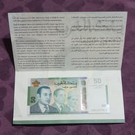 MAROC : Billet Com De 50 Dhs 2009 - N° De Série : 00 - 073815 - Pochette D'Origine - 35 € Au Lieu De 45 € - Maroc