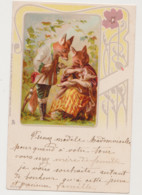 Carte Fantaisie Raphael Tuck &Fils .Un Mot à La Poste / Famille  De Renards - Dressed Animals