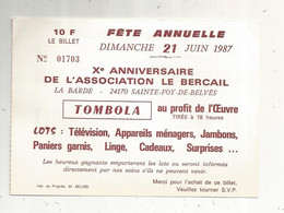 Programme, FËTE ANNUELLE,CONCERT, 1987, SAINTE FOY DE BELVES,24 , 2 Scans, Frais Fr 1.65 E - Programmes