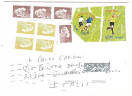 LETTERA PER ITALIA CON FRANCOBOLLI CALCIO - Covers & Documents