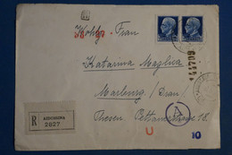 AJ7 ITALIA SLOVENIA BELLE LETTRE CENSUREE RARE 1943  AIDISSUNA POUR MARBURG ++PAIRE DE TP+ AFFRANCH. .PLAISANT - Altri & Non Classificati