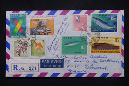 JAPON - Enveloppe En Recommandé De Nagoya Pour La France En 1966, Affranchissement Varié - L 112095 - Cartas