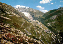 Furkastrasse, Grimselstrasse Mit Rhonegletscher Und Galenstock (5049) - Lens