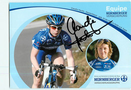 Claudia HECHT . Autographe Manuscrit, Dédicace. 2 Scans. Cyclisme. Nurnberger - Radsport