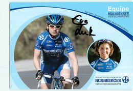 Eva LUTZ . Autographe Manuscrit, Dédicace. 2 Scans. Cyclisme. Nurnberger - Radsport