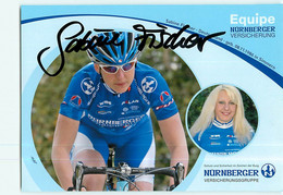 Sabine FISCHER . Autographe Manuscrit, Dédicace. 2 Scans. Cyclisme. Nurnberger - Radsport