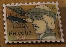 TIMBRE SUISSE 100 - HELVETIA - AVIATEUR - ARMAND DUFAUX 1883 / 1941 - FLIEGER - AVIATOR - AVIADOR - AVIATORE - (27) - Vliegtuigen