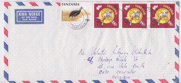 TANZANIE LETTRE TIMBRE TENNIS JEUX OLYMPIQUES JO ATLANTA TANZANIA STAMP AIR MAIL LETTER 1996 - Tanzanie (1964-...)