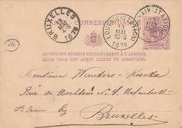 BRUXELLES CARTE DE CORRESPONDANCE 1878 - 1800 – 1899