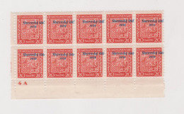 SLOVAKIA 1939 20 H Sheet Of 10 Plate Nr MNH - Covers & Documents