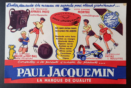 010967 "PAUL JACQUEMIN - LA MARQUE DE QUALITE''" CARTA ASSORBENTE ILLUSTRATA ORIGINALE - Infantiles