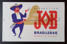 010971 "CIGARETTES JOB BRASILEÑAS - VENTE EN FRANCE" CARTA ASSORBENTE ILLUSTRATA ORIGINALE - Tobacco