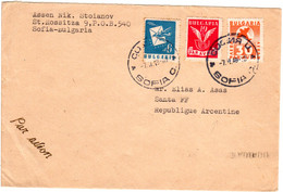 Bulgarien 1949, 6+19+30 L. Auf Luftpost Brief V. Sofia N. Argentinien - Unclassified