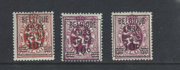 BELG.1933 375A/76 (*) Lion Héraldique Surchage Préo - Neufs