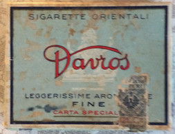 TABACCO CIGARETTE SIGARETTE ORIENTALI DAVROS LEGGERISSIME AROME FINE CARTA SPECIALE BOCCHINO D'ORO Empty Cigarettes Boxe - Zigarettenetuis (leer)
