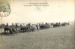 037 176 - CPA - Thèmes - Militaria - Manoeuvres D'Artillerie - Le Groupe En Ligne De Colonnes - Manöver
