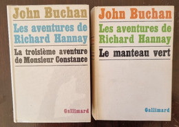 JOHN BUCHAN: Les Aventures De Richard Hannay. Lot 2 Ouvrages Editions Gallimard (1964) - NRF Gallimard