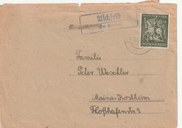 Aschfeld,  über ? Landespoststempel  Kuvert  1943 - Autres