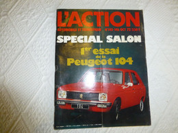 L'ACTION Automobile Oct 1972 1er Essai PEUGEOT 106 ; REV07 - Auto/Motorrad