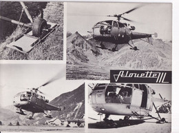 Hélicoptère Alouette  Photo L 23,5cm H17,5cm Sud-Aviation - Helicópteros