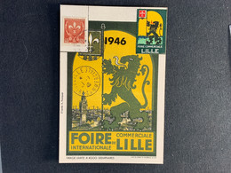 Carte Postale Foire De Lille 1946 Avec Vignette TTB - Fairs