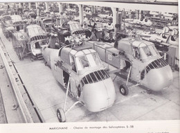 Marignane Hélicoptère - Chaîne De Montage Des Hélicoptères S-58   Photo L 23,5cm H17,5cm Sud-Aviation - Helicopters