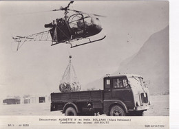 Bolzano Hélicoptère Alouette II Photo L 23,5cm H17,5cm Sud-Aviation - Helicópteros