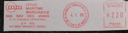 Monaco 1989 - OMM Office Maritime Monegasque YACHTS - EMA Meter Freistempel Fragment - Maschinenstempel (EMA)