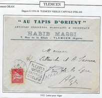 Algérie - Oblitération - Lettre - Covers & Documents