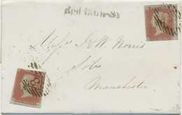 GB „Red Lion-St.“ In BLACK (HOLBORN, LONDON WC) On Superb Early Stamped LATE FEE Cover 18.4.1848 To MANCHESTER, W QV 1d - Cartas & Documentos